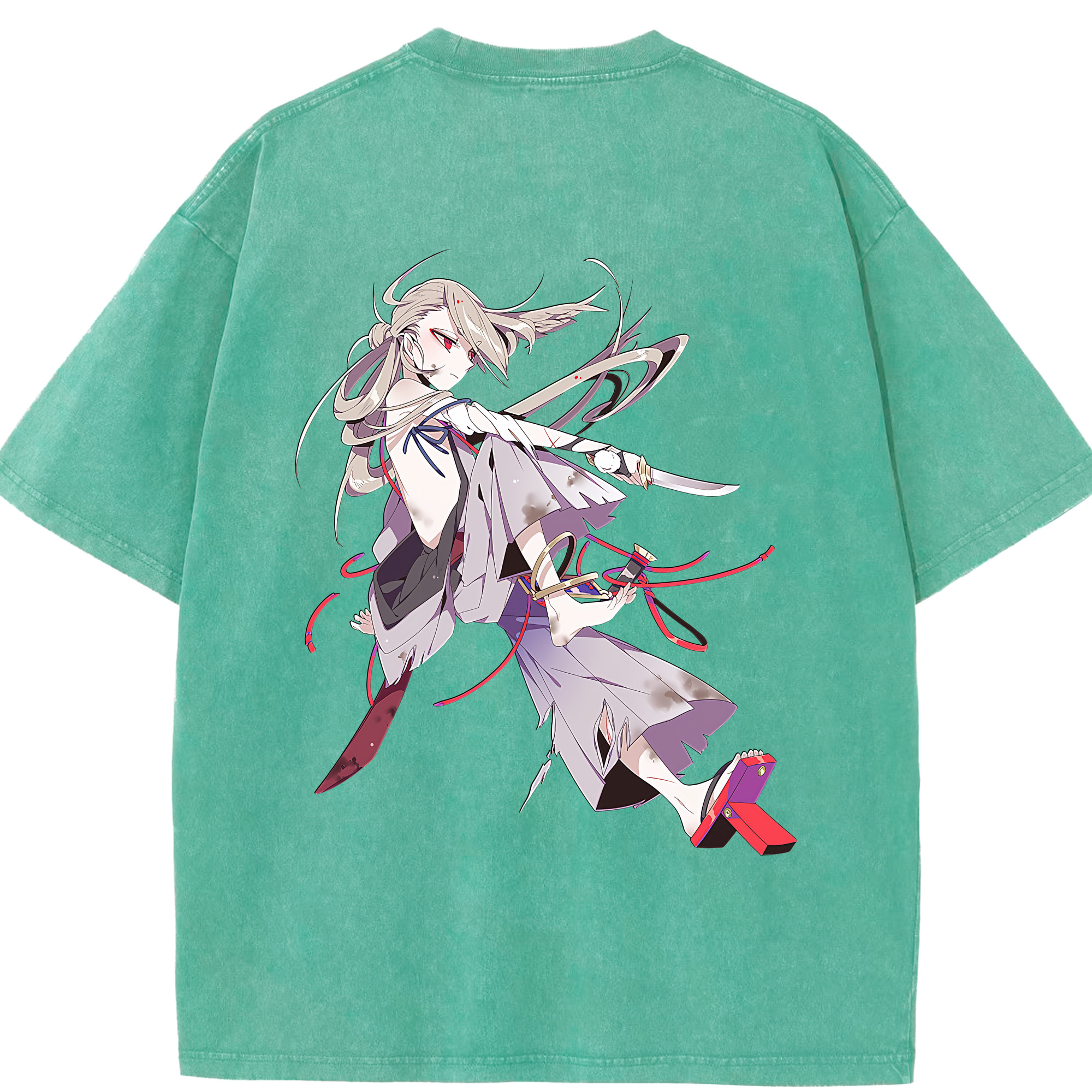 （画像用） 刀剣乱舞 Touken Ranbu 綿100% ヴィンテージ風 半袖Tシャツ（背面プリント）